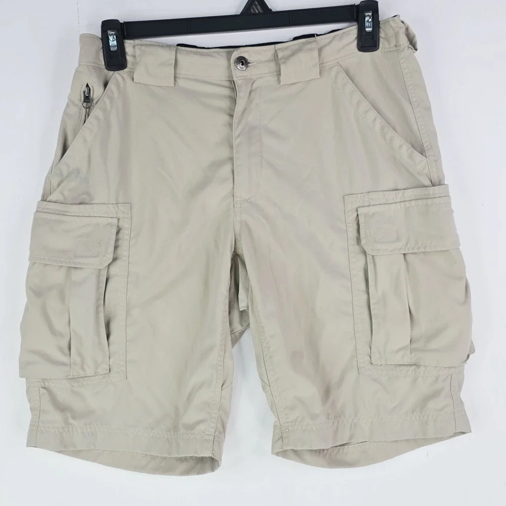 Duluth Trading Co Dry on the Fly Cargo Shorts Size Medium Beige 11